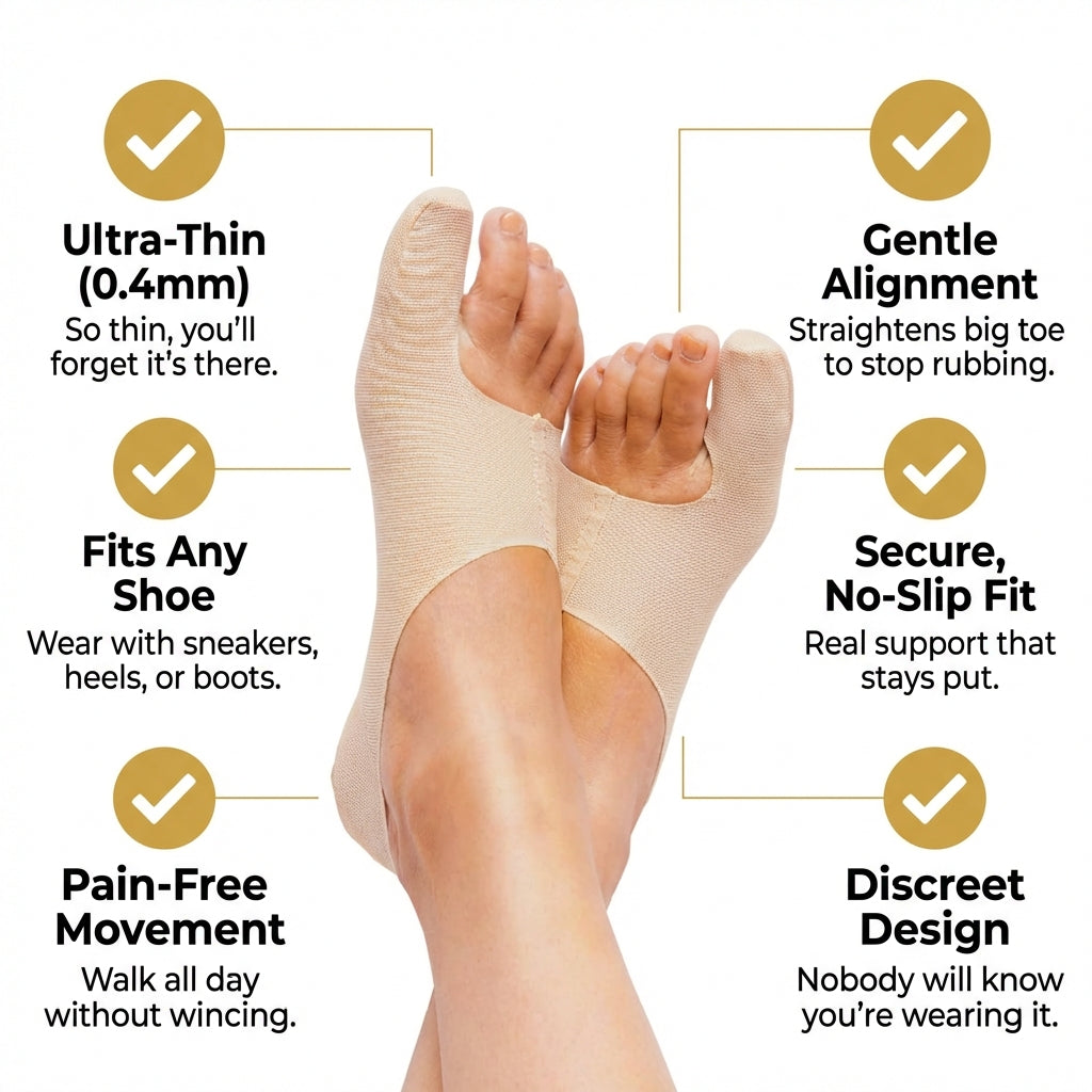 Bunion Corrector for Women Big Toe, Men Too – Ultra-Thin Bunion Sock Separates Big Toes.